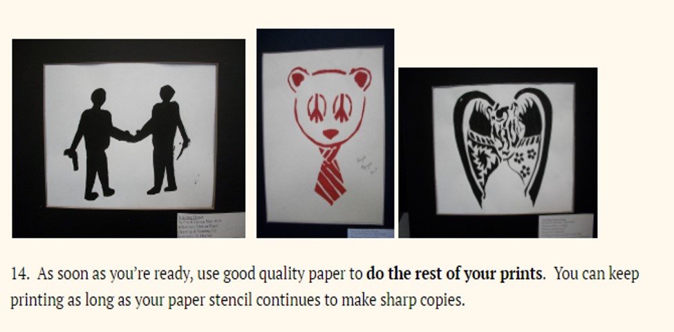 Three finished silkscreen print examples
