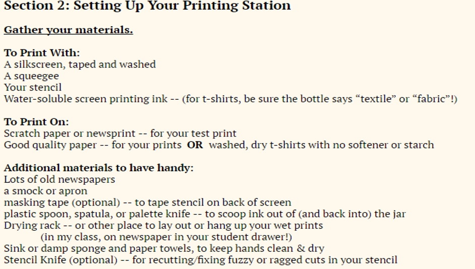 Silkscreen workstation setup instructions